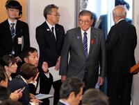 　自民党総裁選の投開票に臨む石破首相