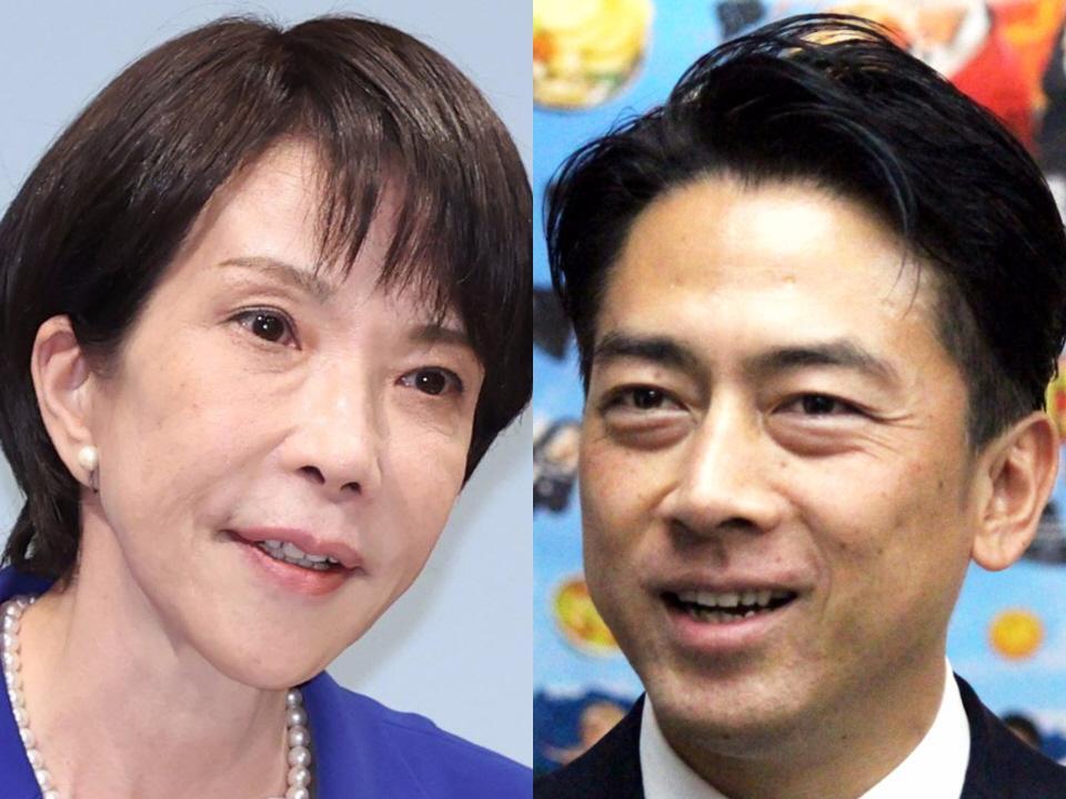 　高市早苗氏（左）と小泉進次郎氏