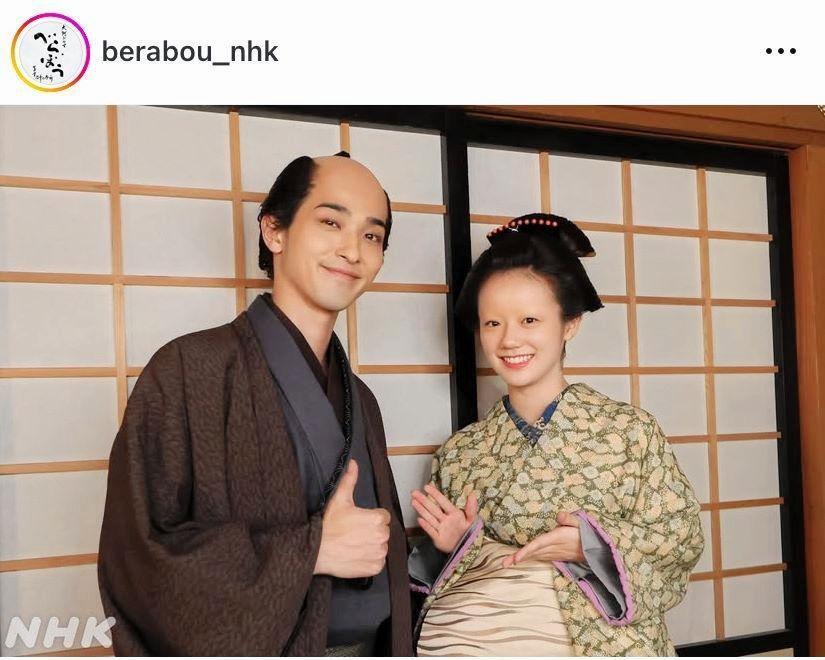 眉なし激変の「はま」オフショット！大河ドラマ「べらぼう～蔦重栄華乃夢噺～」のインスタグラム＠ｂｅｒａｂｏｕ＿ｎｈｋより。