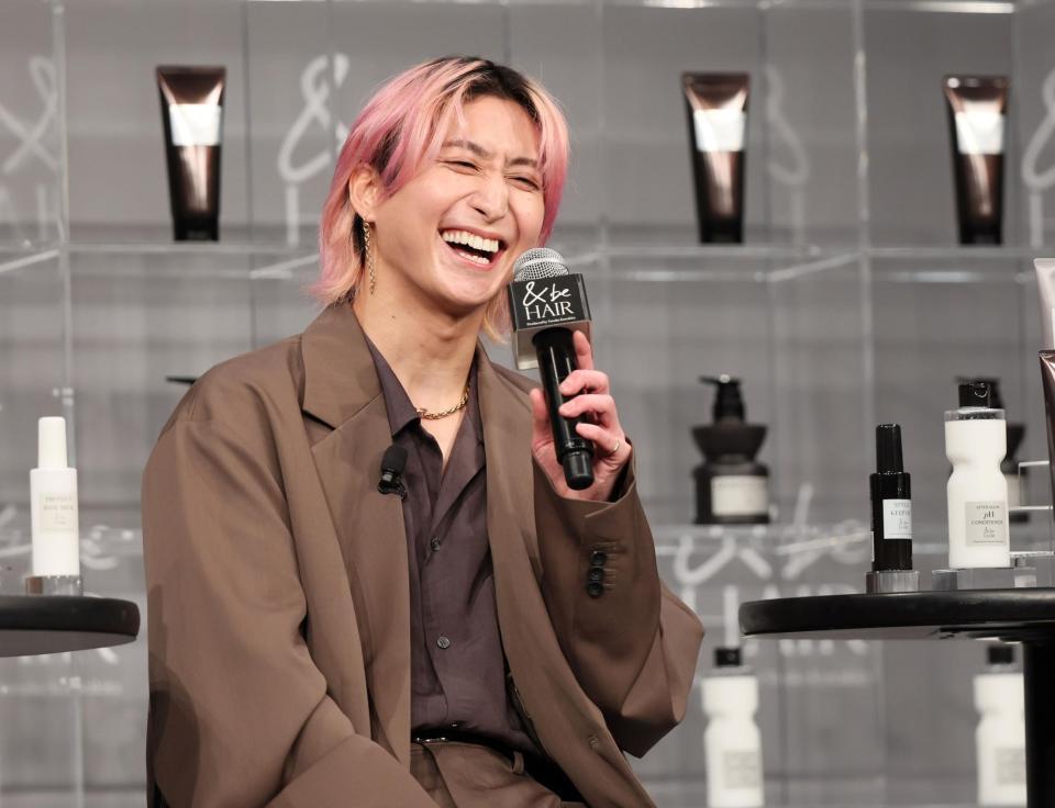 　新ＣＭ発表会に出席したＳｎｏｗ　Ｍａｎ・佐久間大介＝恵比寿ガーデンプレイス（撮影・石井剣太郎）