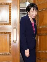 　公明党の斉藤代表との会談を終えた自民党の高市総裁