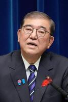 　戦後８０年に合わせ、「内閣総理大臣所感」を発表する石破首相
