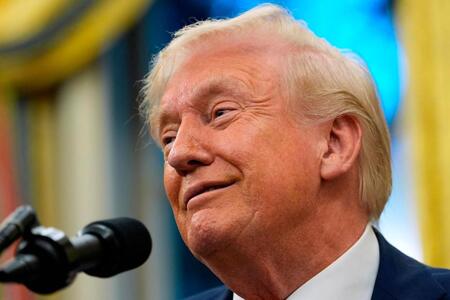 　米ホワイトハウスで話すトランプ大統領（ＡＰ＝共同）