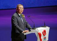 大阪・関西万博の閉会式であいさつする石破首相＝13日午後、大阪市此花区の夢洲