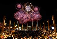 　会場で打ち上げられた花火