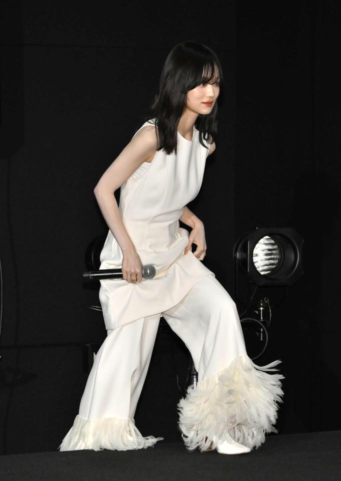 登壇する山下美月（撮影・堀内翔）