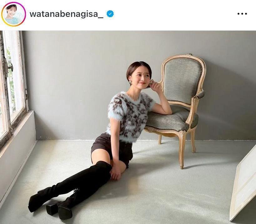 　脚長～い！！オフショットを投稿。渡邊渚のインスタグラム＠ｗａｔａｎａｂｅｎａｇｉｓａ＿より