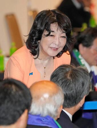 　片山さつき元地方創生相＝４日、東京・平河町（共同）