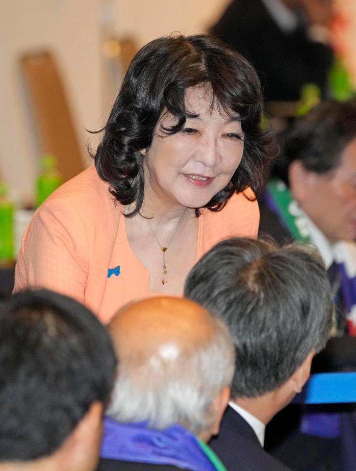 　片山さつき元地方創生相＝４日、東京・平河町（共同）