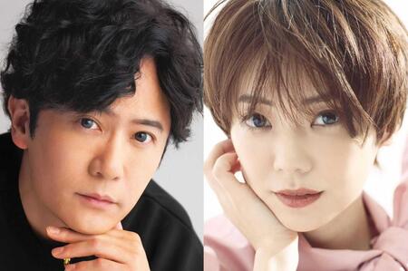 　舞台「プレゼント・ラフター」に出演する稲垣吾郎（左）と倉科カナ