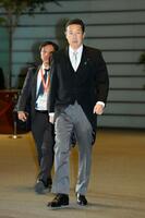 　皇居での認証式を前に首相官邸に入る黄川田仁志地方創生相＝２１日