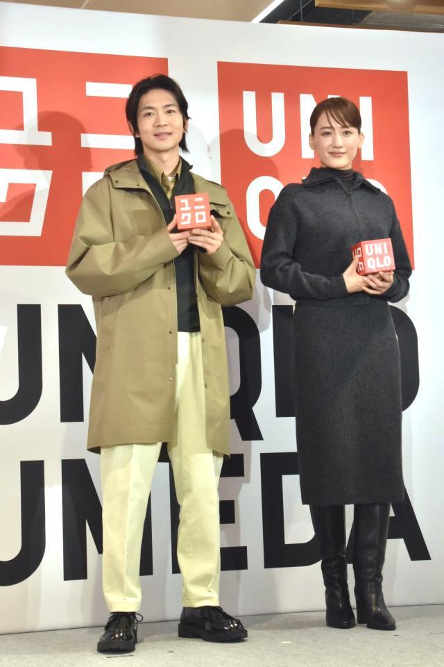 　欧州特別コレクションをまとう松下洸平（左）と綾瀬はるか