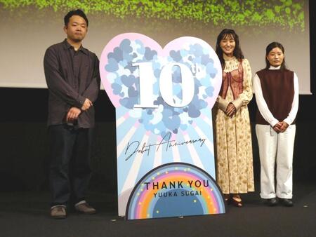 　（左から）松尾巧監督、菅井友香、孫明雅監督
