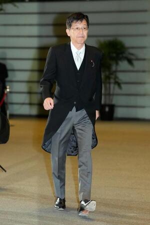 　皇居での認証式を前に首相官邸に入る松本尚デジタル相＝２１日