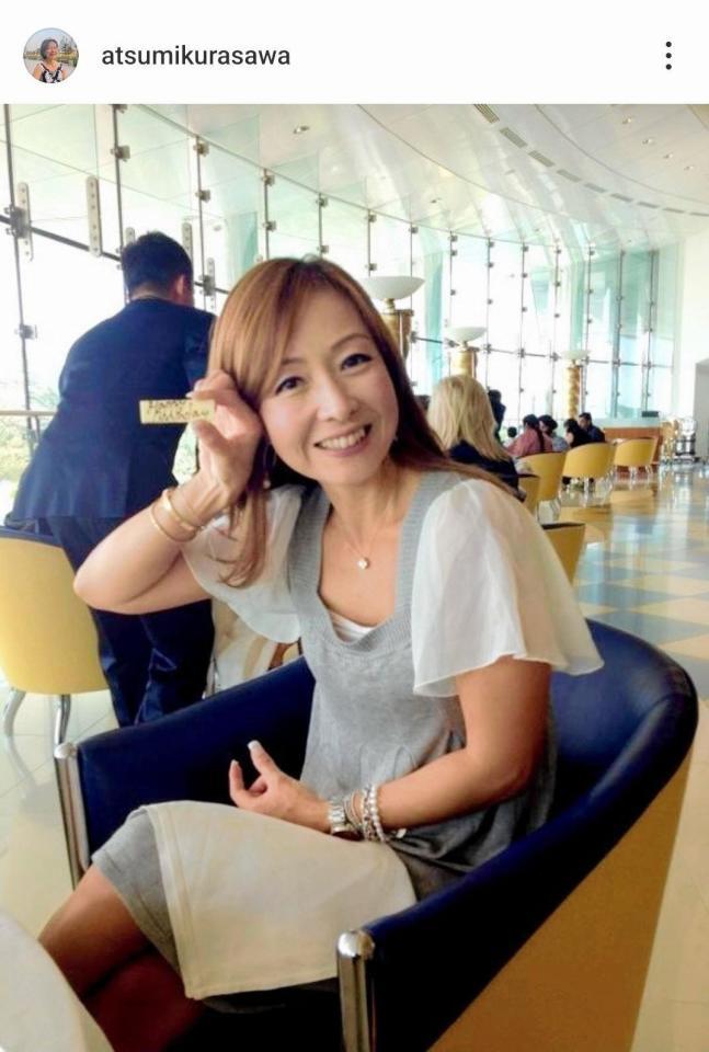 倉沢淳美のインスタグラム＠ａｔｓｕｍｉｋｕｒａｓａｗａより 