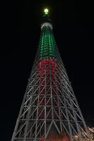 　点灯された東京スカイツリー（撮影・園田高夫）