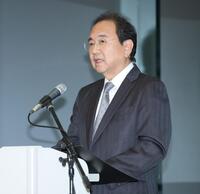 　会見するフジテレビ・清水賢治社長（撮影・金田祐二）