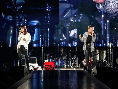 　長女の矢沢洋子（左）と共演した矢沢永吉＝ＰＨＯＴＯ：ＨＩＲＯ　ＫＩＭＵＲＡ