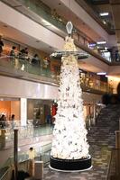 　クリスマスツリーを点灯した橋本環奈（左下）＝表撮影・開出牧