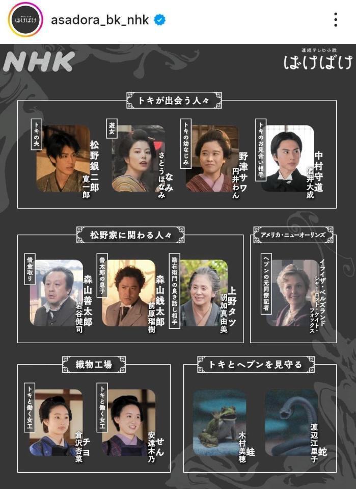 「ばけばけ」公式インスタグラム＠ａｓａｄｏｒａ＿ｂｋ＿ｎｈｋより