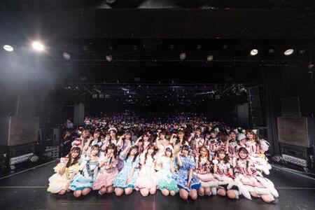 　イベントに出演したＴｏｉ　Ｔｏｉ　Ｔｏｉ、ｌｏｇ　ｙｏｕ、ｆａｖ　ｍｅメンバー一同（撮影：河邉有実莉）