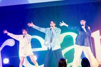 　Ｄｒｅａｍ５として１日限りの復活イベントを行った（左から）大原優乃、高野洸、日比美思