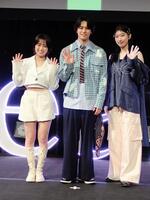 　Ｄｒｅａｍ５として１日限りの復活イベントを行った（左から）大原優乃、高野洸、日比美思