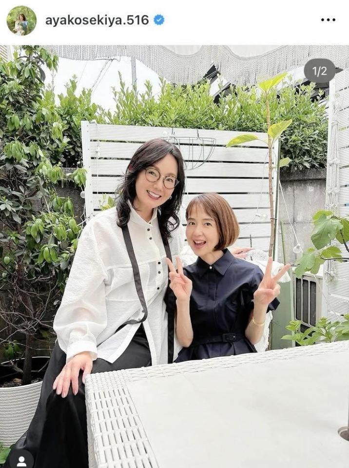 　とよた真帆と。関谷亜矢子アナのインスタグラム＠ａｙａｋｏｓｅｋｉｙａ．５１６（１０月１１日付）より