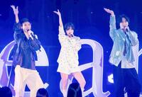 　復活イベントを行った（左から）日比美思、大原優乃、高野洸