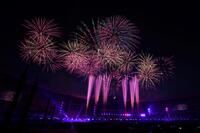 　ＺＯＺＯマリンスタジアムに打ち上がった１３０００発の花火（撮影・伊藤笙子）