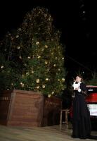 　点灯式に臨むＴＷＩＣＥ・ＳＡＮＡ（撮影・石井剣太郎）