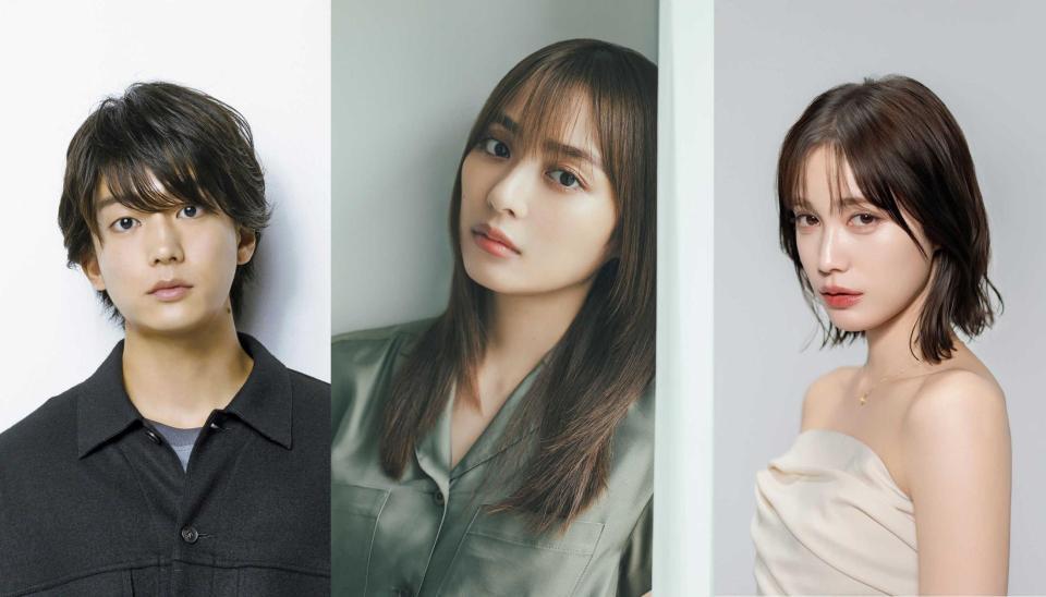 　ドラマ「略奪奪婚」に出演する（左から）伊藤健太郎、内田理央、中村ゆりか