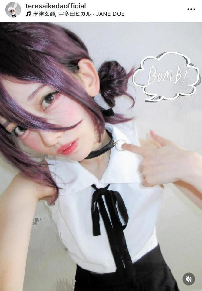 　チェンソーマンのコスプレもすごい完成度！池田瑛紗のインスタグラム＠ｔｅｒｅｓａｉｋｅｄａｏｆｆｉｃｉａｌより