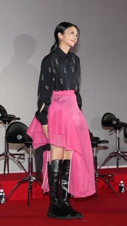 　イベントに登場した柴咲コウ（撮影・佐々木彰尚）