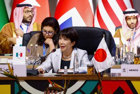 　南アフリカのヨハネスブルクで開幕したＧ２０サミットに出席した高市首相（ロイター＝共同）