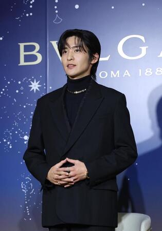 　アンバサダーに就任した目黒蓮（撮影・佐々木彰尚）