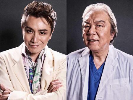 　「音楽劇　ポルノスター」に出演する（左から）安田章大、古田新太