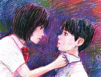 　原作者・押見修造氏が描いたあの（左）と鈴木福のイラスト（Ⓒ押見修造／講談社）