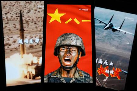 　中国のロケット軍が「微博（ウェイボ）」の公式アカウントで公開した「もし戦争が今日勃発したら、これが答えだ」と題する動画の一場面