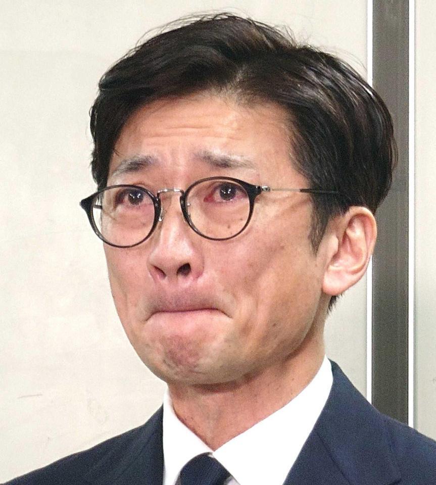 　顔を赤くし涙をこらえる国分太一（撮影・田中亜実）