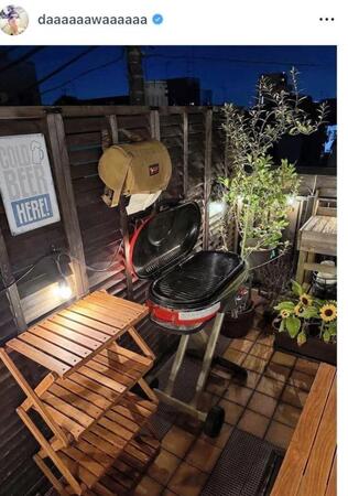 自宅のルーフバルコニーが高級ホテルみたい！和田正人のインスタグラム＠ｄａａａａａａｗａａａａａａ（７月２５日付）より