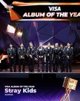 ＭＡＭＡ　ＡＷＡＲＤＳの公式Ｘ＠ＭｎｅｔＭＡＭＡより　Ｖｉｓａ年間最優秀アルバム賞を受賞したＳｔｒａｙ　Ｋｉｄｓ