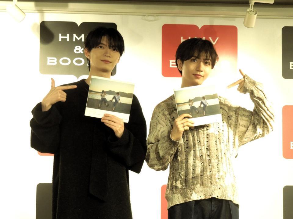 　イベントに登場した「原因は自分にある。」の（左から）杢代和人、長野凌大