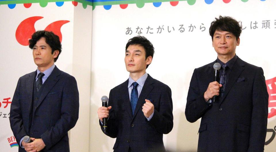 　（左から）稲垣吾郎、草彅剛、香取慎吾