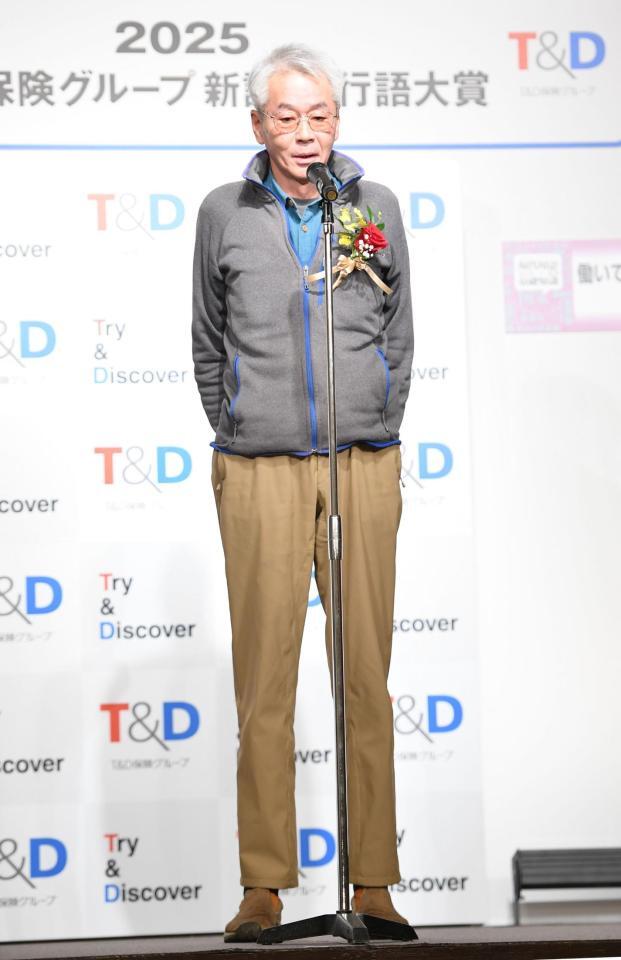 　受賞の喜びを語るガバメントハンター・田澤道弘さん（撮影・開出牧）