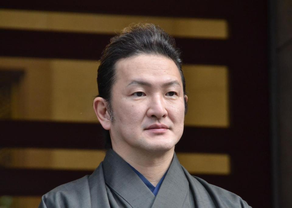 　“超歌舞伎”人力車のお披露目・試乗会に登場した中村獅童