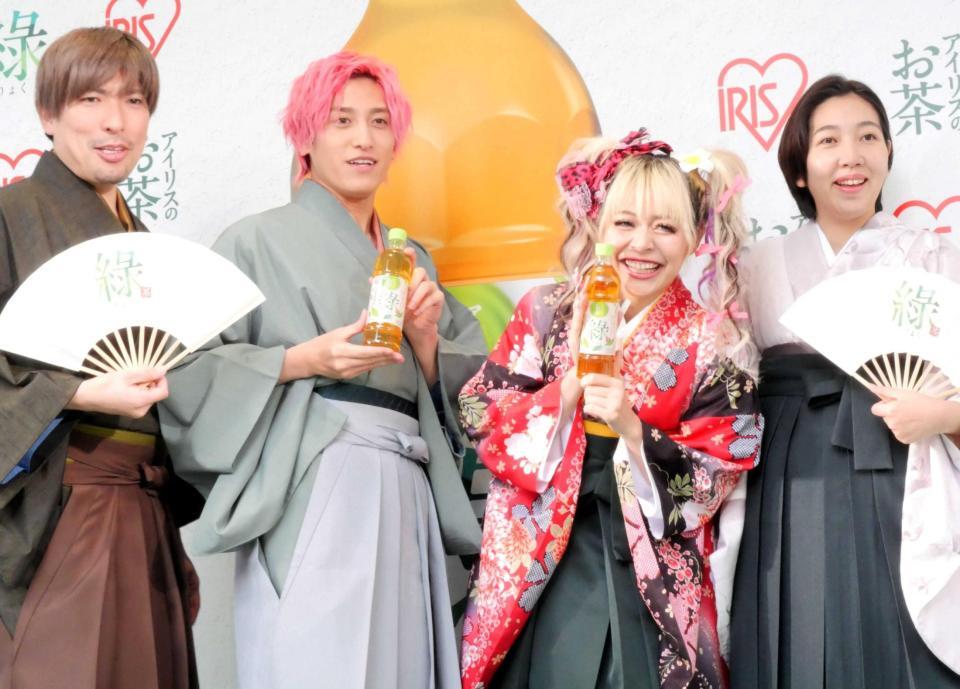 　イベントに出席した（左から）りんたろー。、兼近大樹、荒川、はる