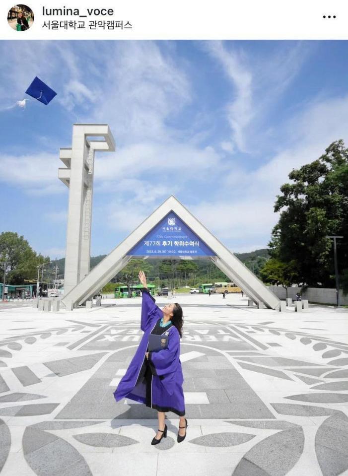 　ソウル大学音楽大学を卒業しているルミーナ。インスタグラム＠ｌｕｍｉｎａ＿ｖｏｃｅより