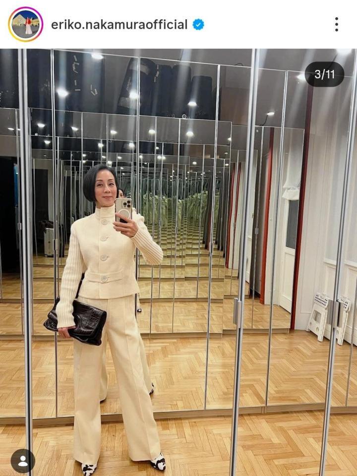 　２５年前のヴァレンティノ。全く古さを感じさせない！中村江里子のインスタグラム＠ｅｒｉｋｏ．ｎａｋａｍｕｒａｏｆｆｉｃｉａｌより 