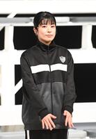 　会見に登場したさとうほなみ（撮影・園田高夫）